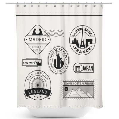 Cortina De Baño Etiquetas 180x180