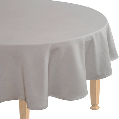 Mantel Redondo Linen Look Gris Claro 160x160