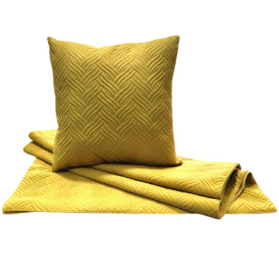 Pack Piecera Liso Mostaza 2 Plazas