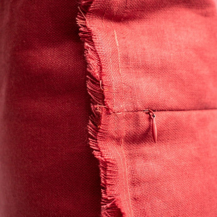 Cojín Lino Desflecado Coral 50x50 cm